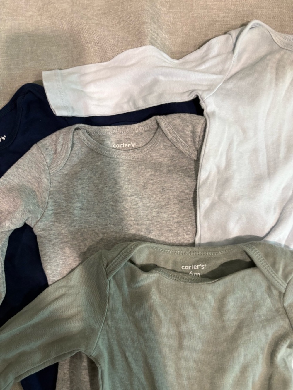 Carter's Long-Sleeve Bodysuit Set - Navy, Light Blue, Gray, Sage Green